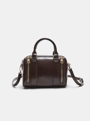 Obrázek produktu Stradivarius Kabelka Z Imitace Kůže Se Zipy Brown
