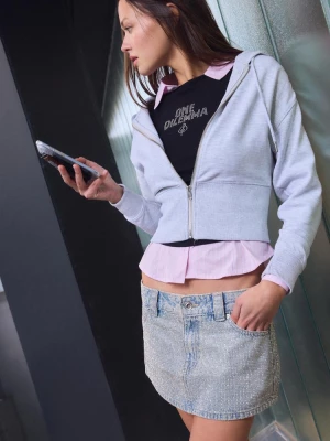 Obrázek produktu Stradivarius Kalhotová Sukně Denim S Leskem One Dilemma Velmi Tmavě Modrá/Odšlichtování