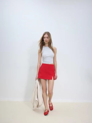 Obrázek produktu Stradivarius Kalhotová Sukně S Bočním Rozparkem Red