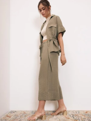 Obrázek produktu Stradivarius Kalhoty Culottes Třásněmi Brown S