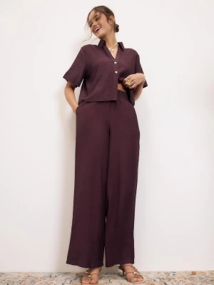 Obrázek produktu Stradivarius Kalhoty Palazzo Se Širokým Pasem Purple