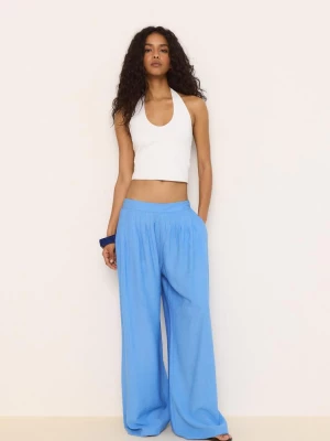 Obrázek produktu Stradivarius Kalhoty Palazzo Se Záševky Blue
