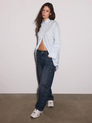 Obrázek produktu Stradivarius Košile Oversize Se Cvočky Sky Blue