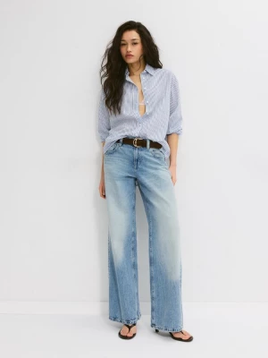 Obrázek produktu Stradivarius Košile S Lněným Efektem Dark Blue