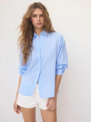 Obrázek produktu Stradivarius Košile Lněným Efektem Sky Blue S