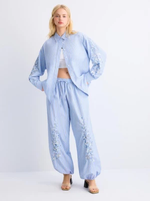 Obrázek produktu Stradivarius Košile Vyšívanými Rukávy Sky Blue S