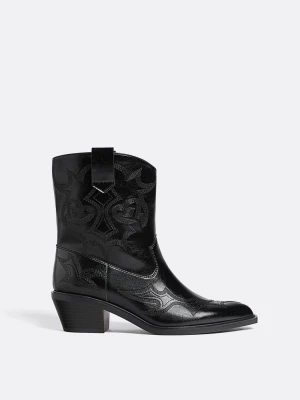 Obrázek produktu Stradivarius Kotníčkové Boty Cowboy Na Podpatku Černá