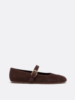 Obrázek produktu Stradivarius Kožené Baleríny Se Špičkou Hnědá