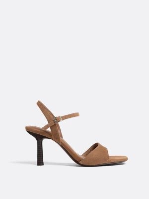 Obrázek produktu Stradivarius Kožené Sandály Na Podpatku Hnědá