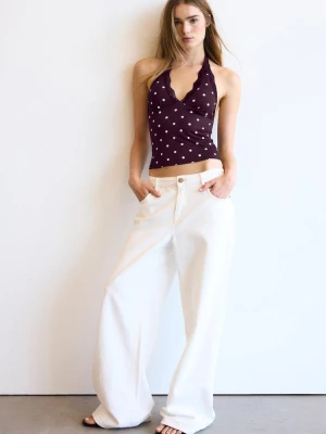 Obrázek produktu Stradivarius Krajkový Top Halter Purple