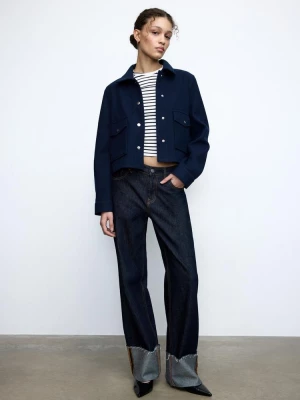Obrázek produktu Stradivarius Krátká Bunda Soft Dark Blue