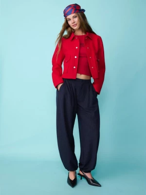 Obrázek produktu Stradivarius Krátká Bunda Z Měkké Látky Red
