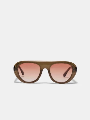 Obrázek produktu Stradivarius Kulaté Brýle S Plastovými Obroučky Khaki