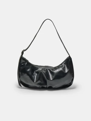 Obrázek produktu Stradivarius Lesklá Taška Přes Rameno S Řasením Black