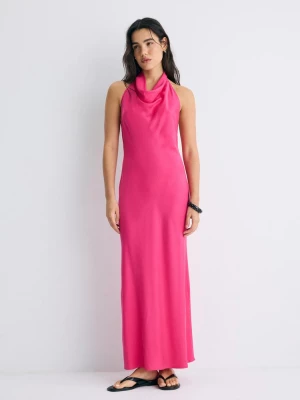 Obrázek produktu Stradivarius Midi Šaty Halter S Odhalenými Zády Fuchsia