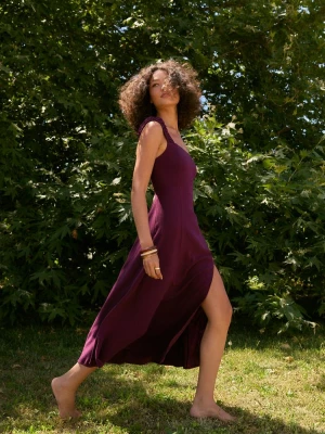 Obrázek produktu Stradivarius Midi Šaty Se Zavazováním Na Zádech Purple