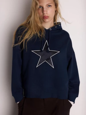 Obrázek produktu Stradivarius Mikina S Kapucí A Hvězdou Navy Blue