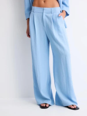 Obrázek produktu Stradivarius Nastavitelné Kalhoty Wide Leg Blue