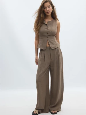 Obrázek produktu Stradivarius Nastavitelné Kalhoty Wide Leg Brown