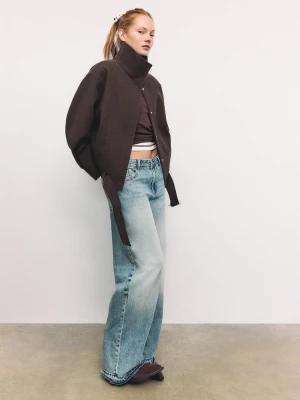 Obrázek produktu Stradivarius Oversize Bunda Balónového Střihu Jemným Omakem Brown S