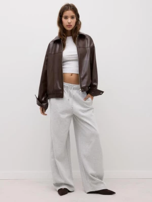 Obrázek produktu Stradivarius Oversize Bunda Z Imitace Kůže Brown