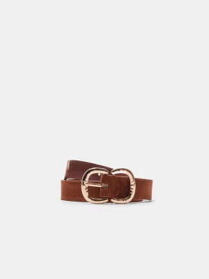 Obrázek produktu Stradivarius Pásek S Dvojitou Přezkou S Imitací Semiše Brown