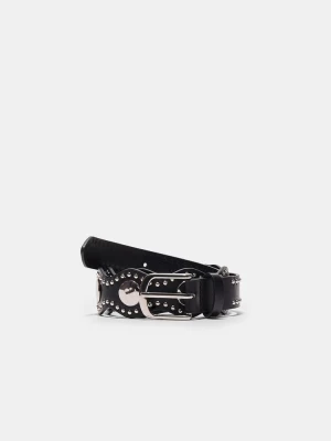 Obrázek produktu Stradivarius Pásek S Vlnitými Mincemi A Cvočky Black