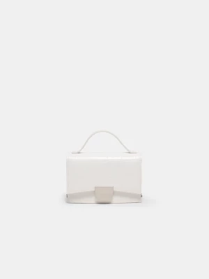 Obrázek produktu Stradivarius Pevná Mini Kabelka Přes Rameno S Krokodýlím Efektem White