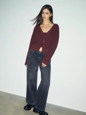 Obrázek produktu Stradivarius Pletený Kardigan S Knoflíky Burgundy