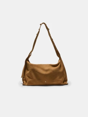 Obrázek produktu Stradivarius Plochá Taška Přes Rameno S Cvočky, 100% Kůže Beige