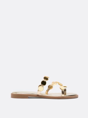 Obrázek produktu Stradivarius Ploché Zrcadlové Sandály Zlatá