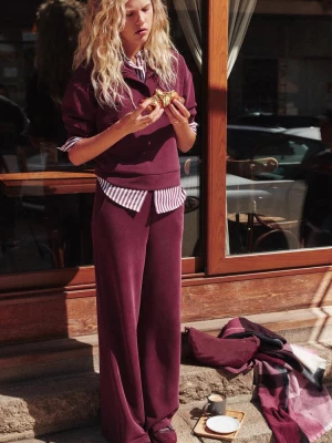 Obrázek produktu Stradivarius Pohodlné Palazzo Jogger Kalhoty Purple