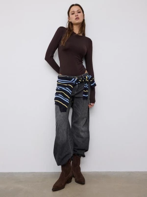 Obrázek produktu Stradivarius Polyamidové Body S Dlouhými Rukávy Brown