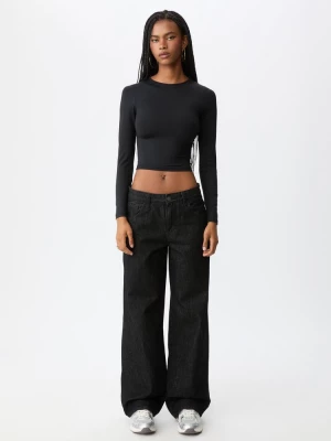Obrázek produktu Stradivarius Polyamidové Tričko S Dlouhými Rukávy Black