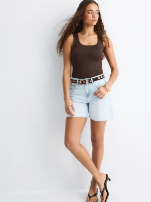 Obrázek produktu Stradivarius Polyamidové Tričko Se Širokými Ramínky Brown
