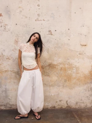 Obrázek produktu Stradivarius Popelínové Bloomer Kalhoty Ecru