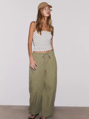 Obrázek produktu Stradivarius Popelínové Kalhoty Cargo Khaki