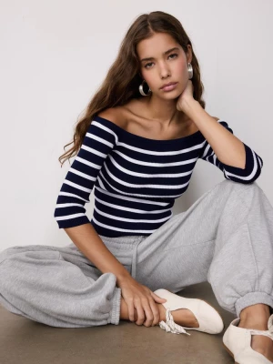 Obrázek produktu Stradivarius Přiléhavý Proužkovaný Úpletový Svetr Dark Blue