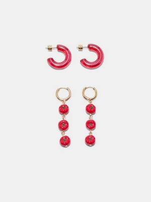 Obrázek produktu Stradivarius Sada 2 Náušnic Tomato Red