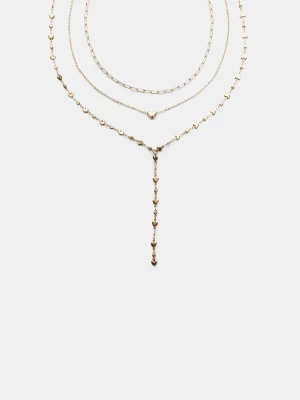 Obrázek produktu Stradivarius Sada 3 Náhrdelníků Lariat Se Srdcem Gold