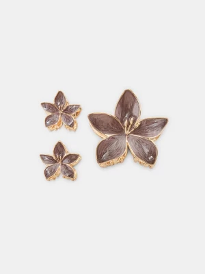 Obrázek produktu Stradivarius Sada 3 Sponek S Květinami Brown
