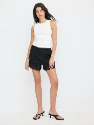 Obrázek produktu Stradivarius Saténové Šortky S Krajkou Black