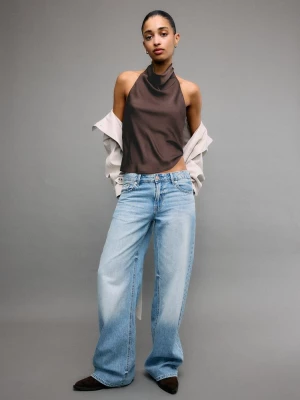Obrázek produktu Stradivarius Saténový Top Halter Brown