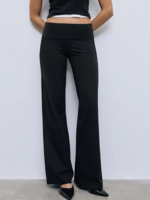 Obrázek produktu Stradivarius Síťovinové Kalhoty S Ohrnutým Pasem Black
