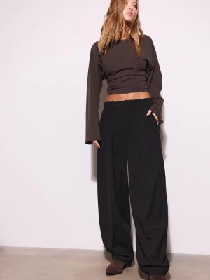 Obrázek produktu Stradivarius Slavnostní Kalhoty Baggy S Detailem Prošitého Švu Black