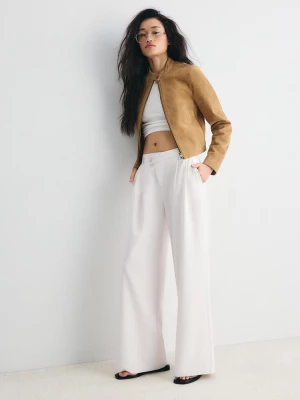 Obrázek produktu Stradivarius Slavnostní Kalhoty Casual Fit S Překříženým Pasem Ice