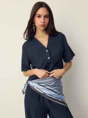 Obrázek produktu Stradivarius Splývavá Košile S Knoflíky Navy Blue