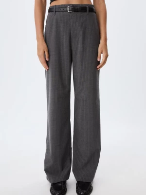 Obrázek produktu Stradivarius Splývavé Slavnostní Kalhoty Straight Fit S Páskem Grey Melange