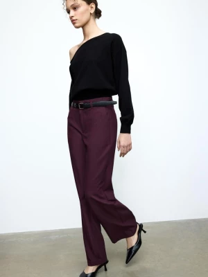 Obrázek produktu Stradivarius Splývavé Slavnostní Kalhoty Straight Fit S Páskem Purple