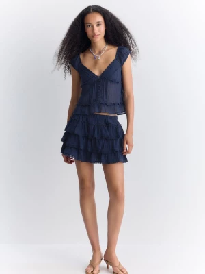 Obrázek produktu Stradivarius Splývavý Top S Knoflíky Navy Blue